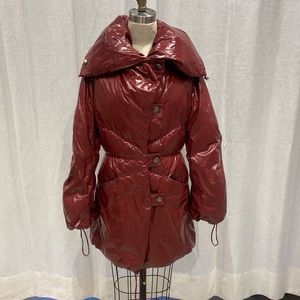 Maroon winter coat. Made in Italy